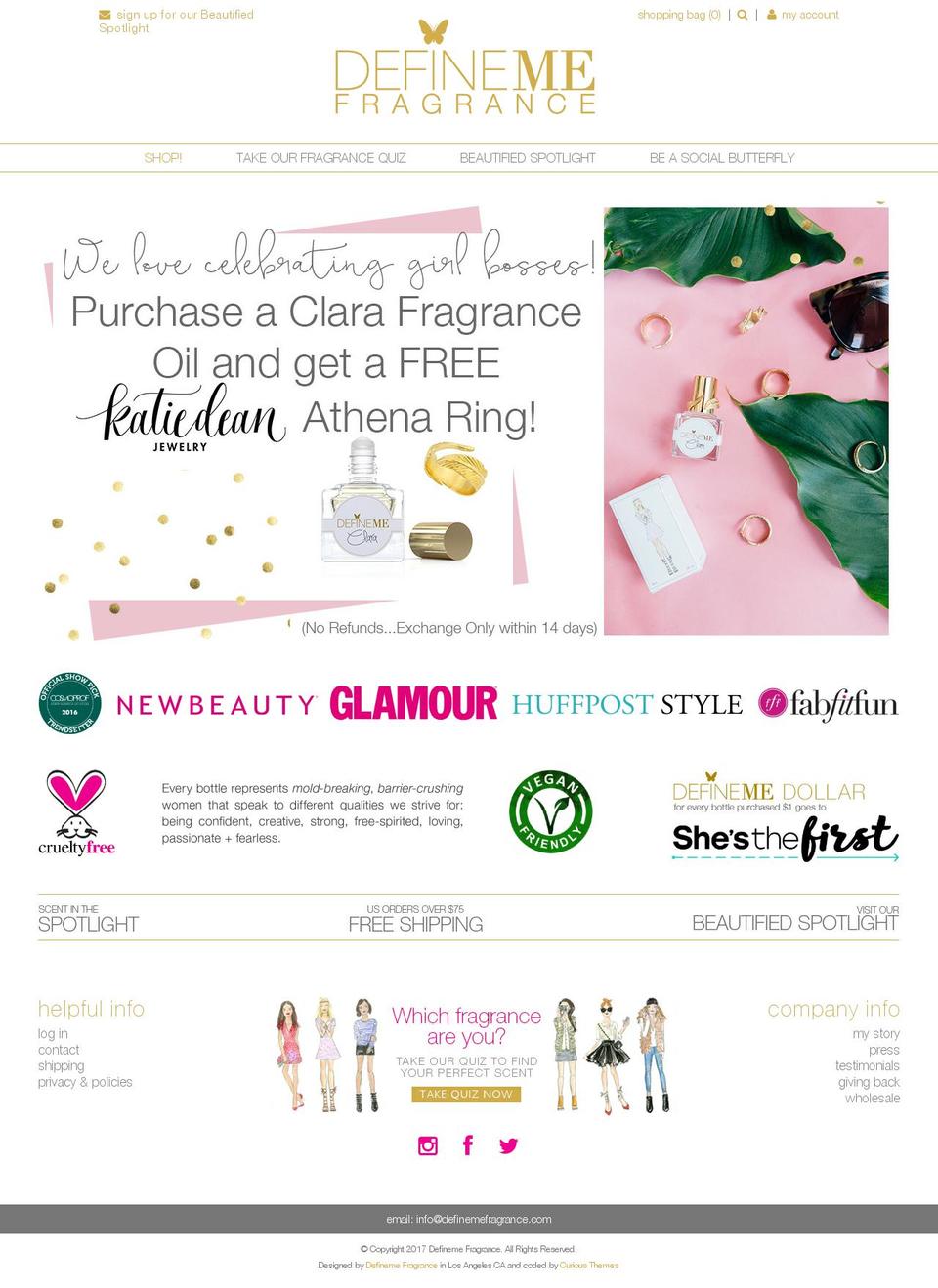 definemefragrance.com shopify website screenshot