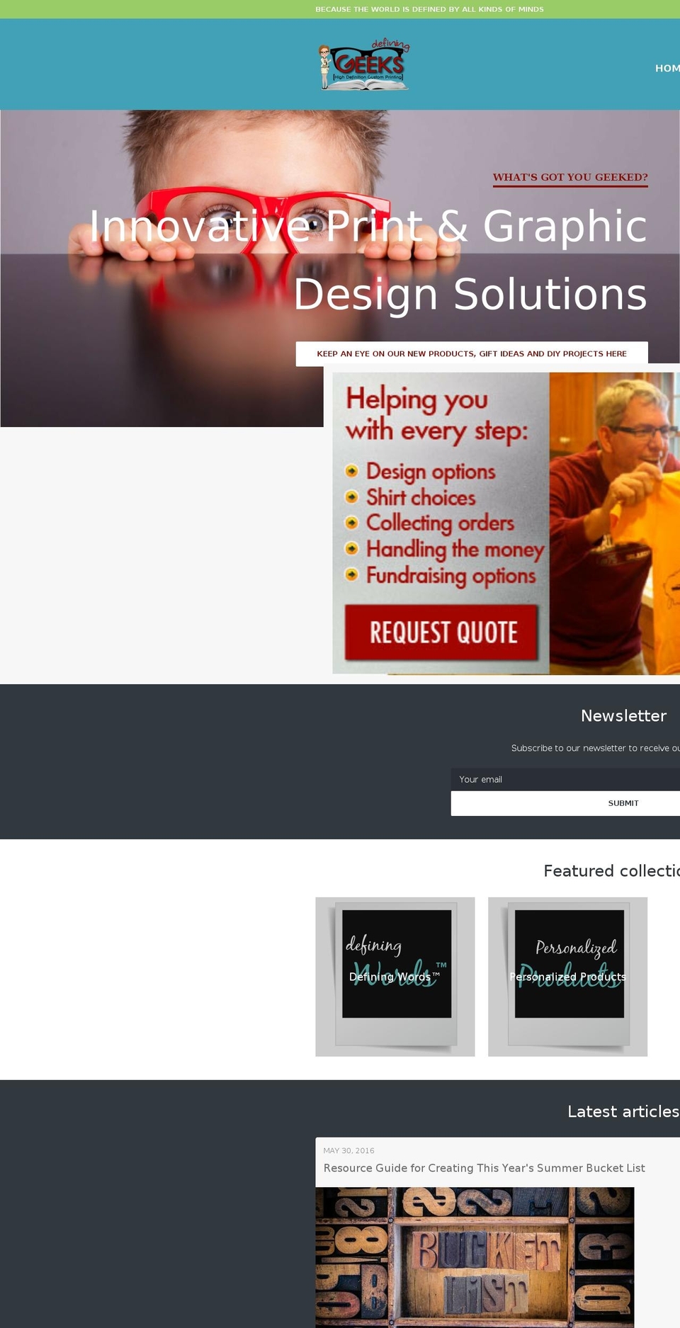 defininggeek.com shopify website screenshot