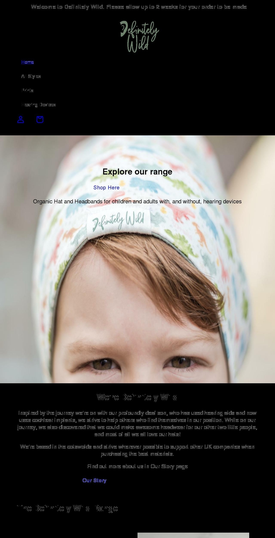 definitelywild.co.uk shopify website screenshot