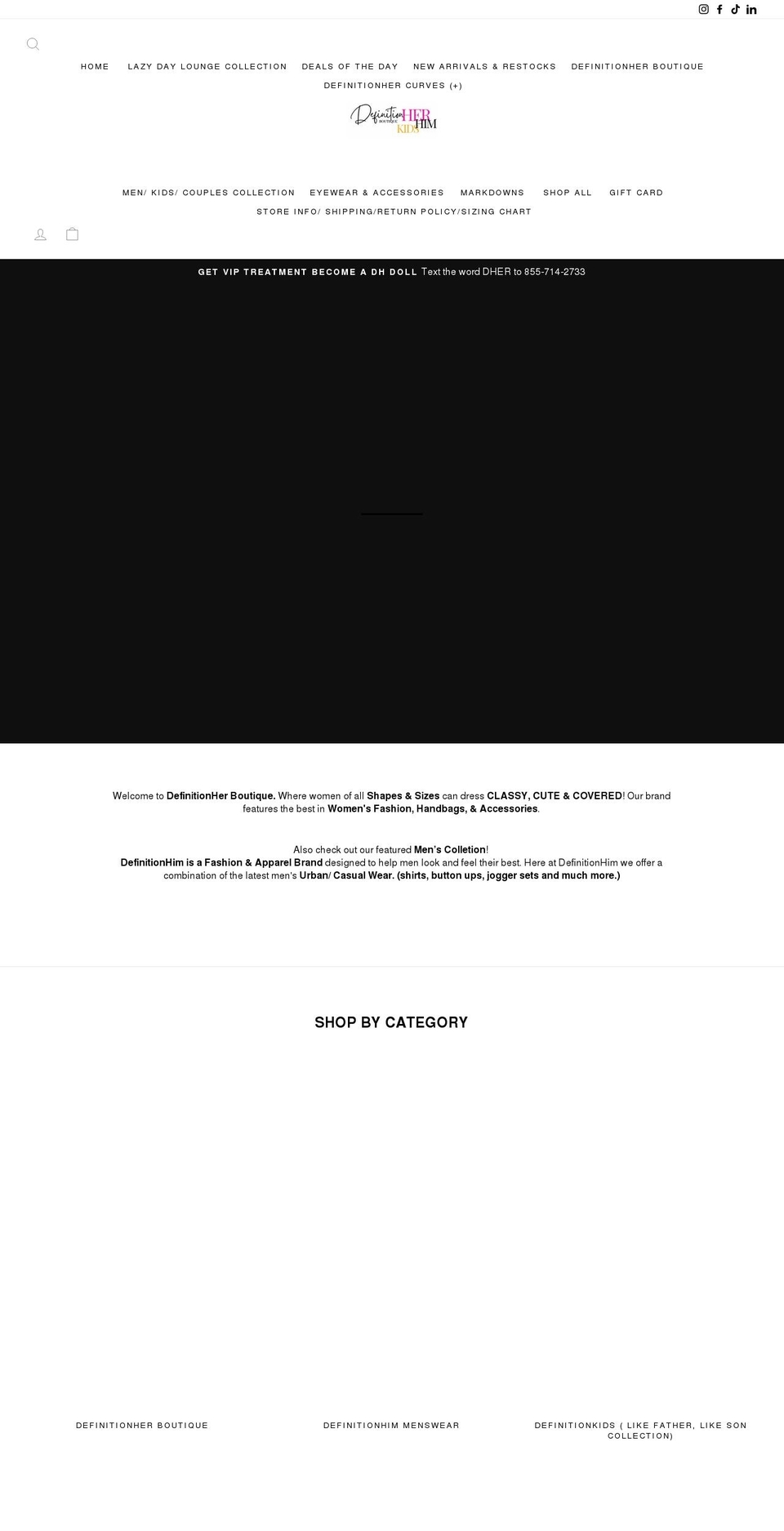 definitionher.com shopify website screenshot