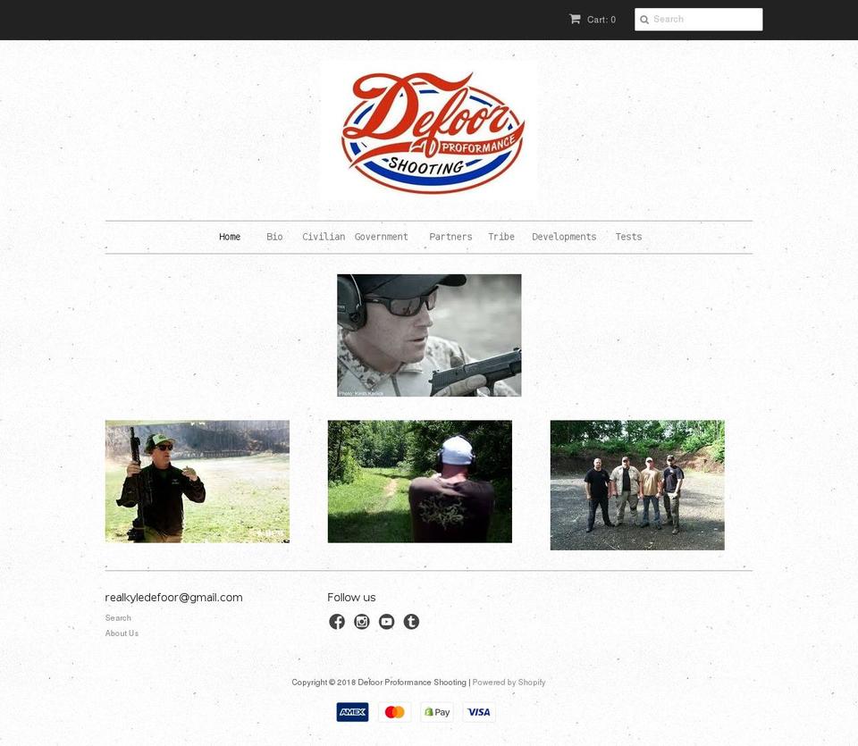 defoor-proformance-shooting.myshopify.com shopify website screenshot