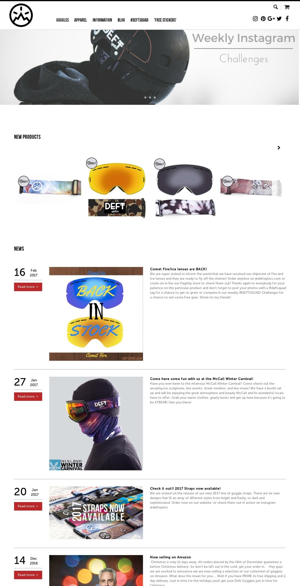 deftoptics.com shopify website screenshot