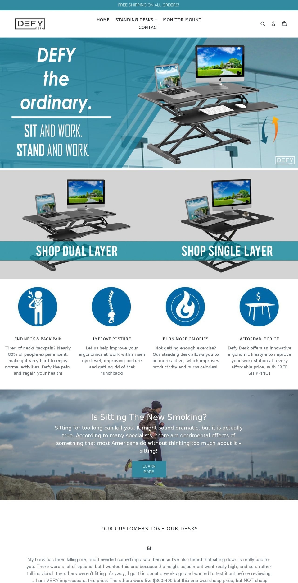 defydesk.com shopify website screenshot