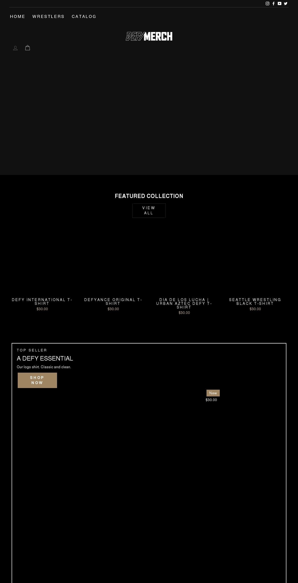 defymerch.com shopify website screenshot