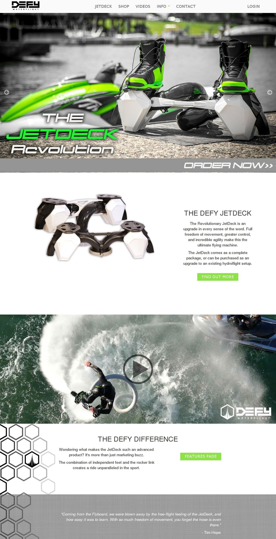 Lucid One Shopify theme site example defywatersports.com