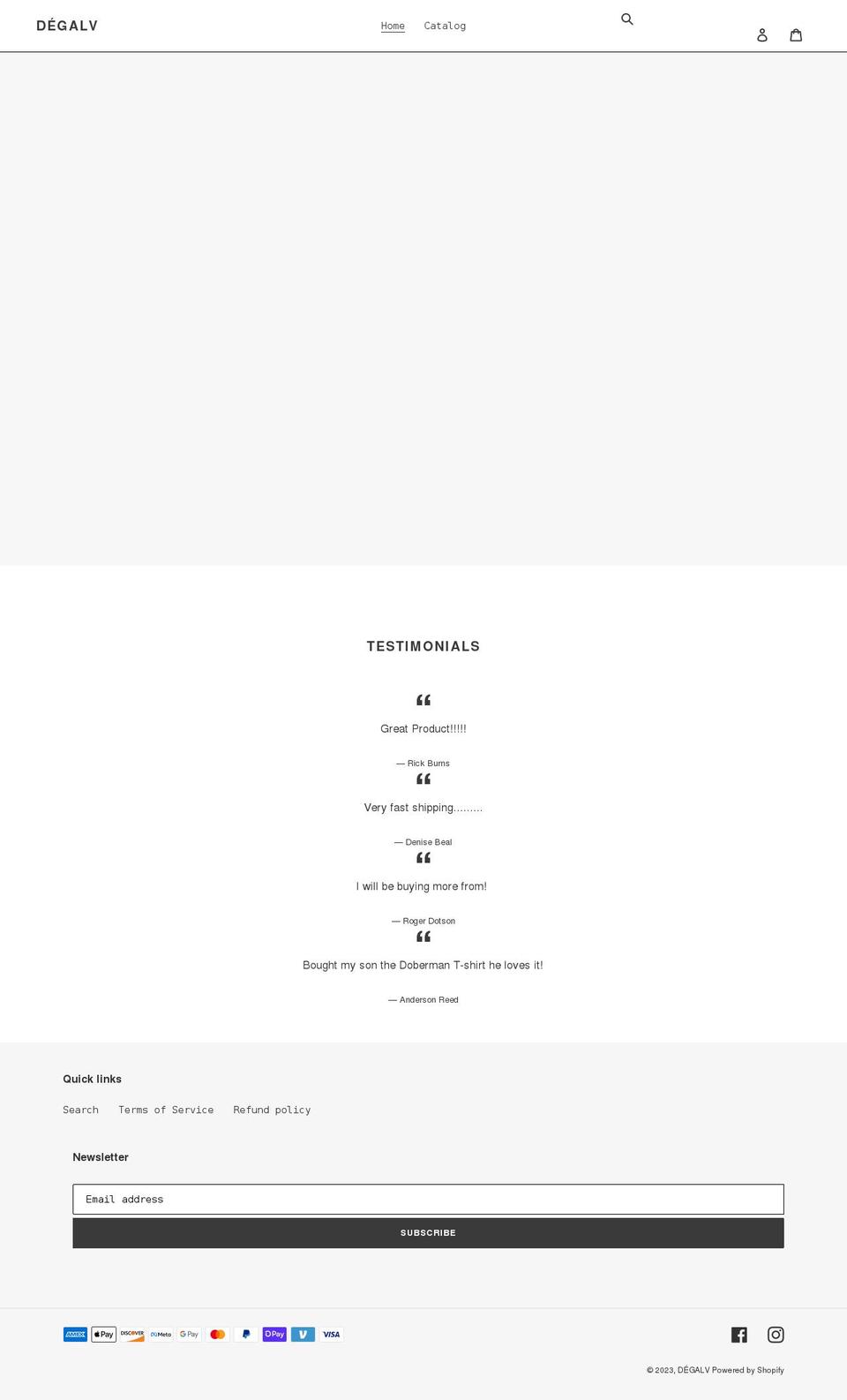 degalvtwo.com shopify website screenshot