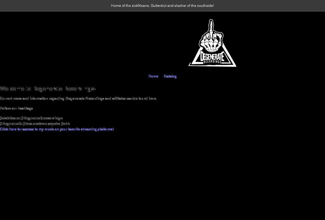 degeneraterecordings.com shopify website screenshot