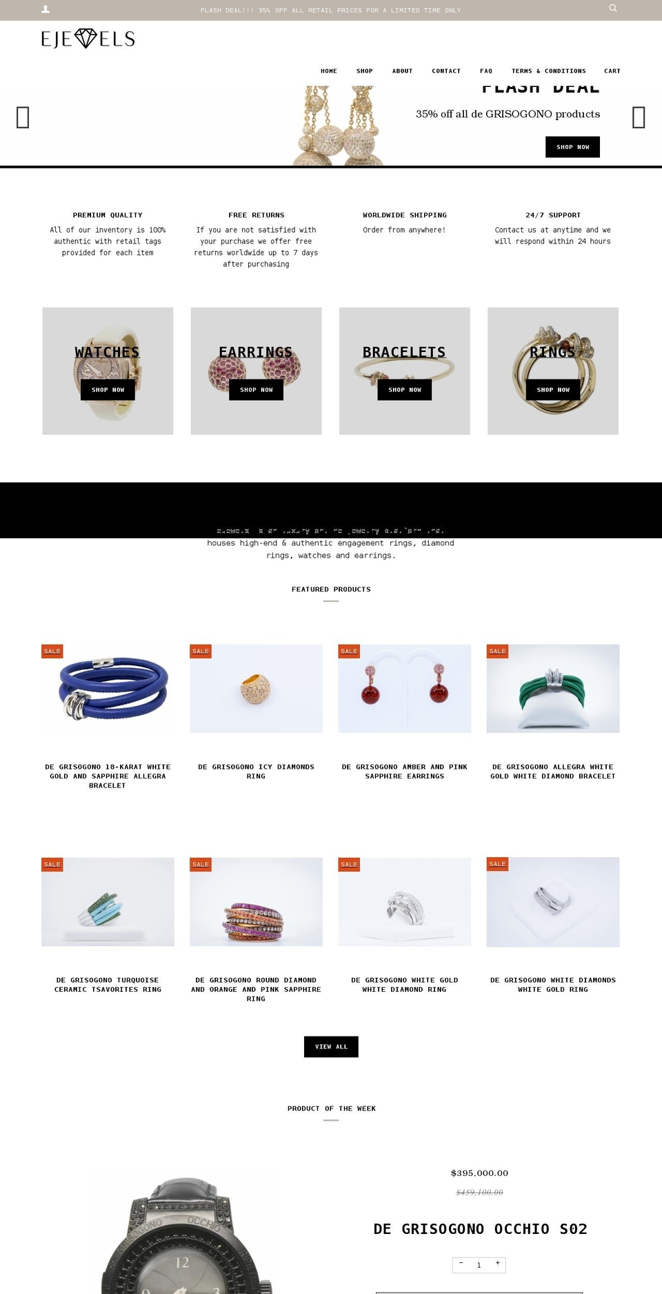 degrisogono.us shopify website screenshot