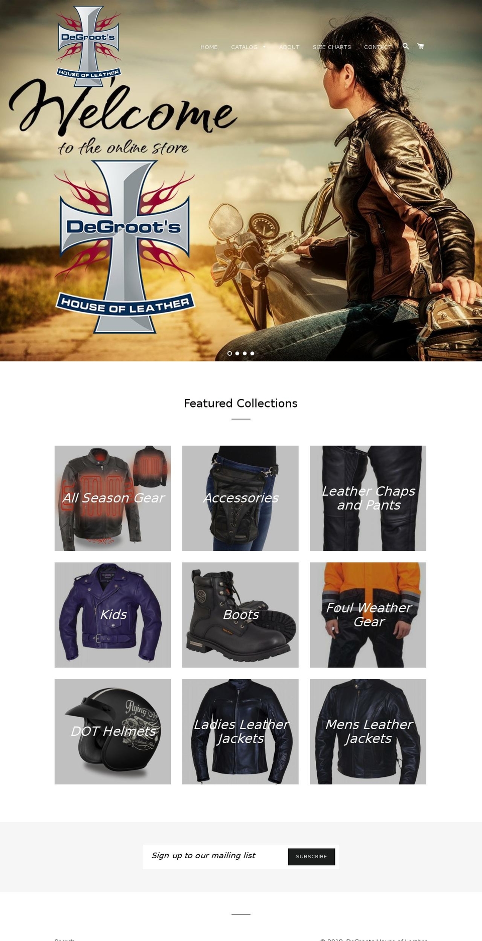 degrootsleather.com — Shopify storefront screenshot