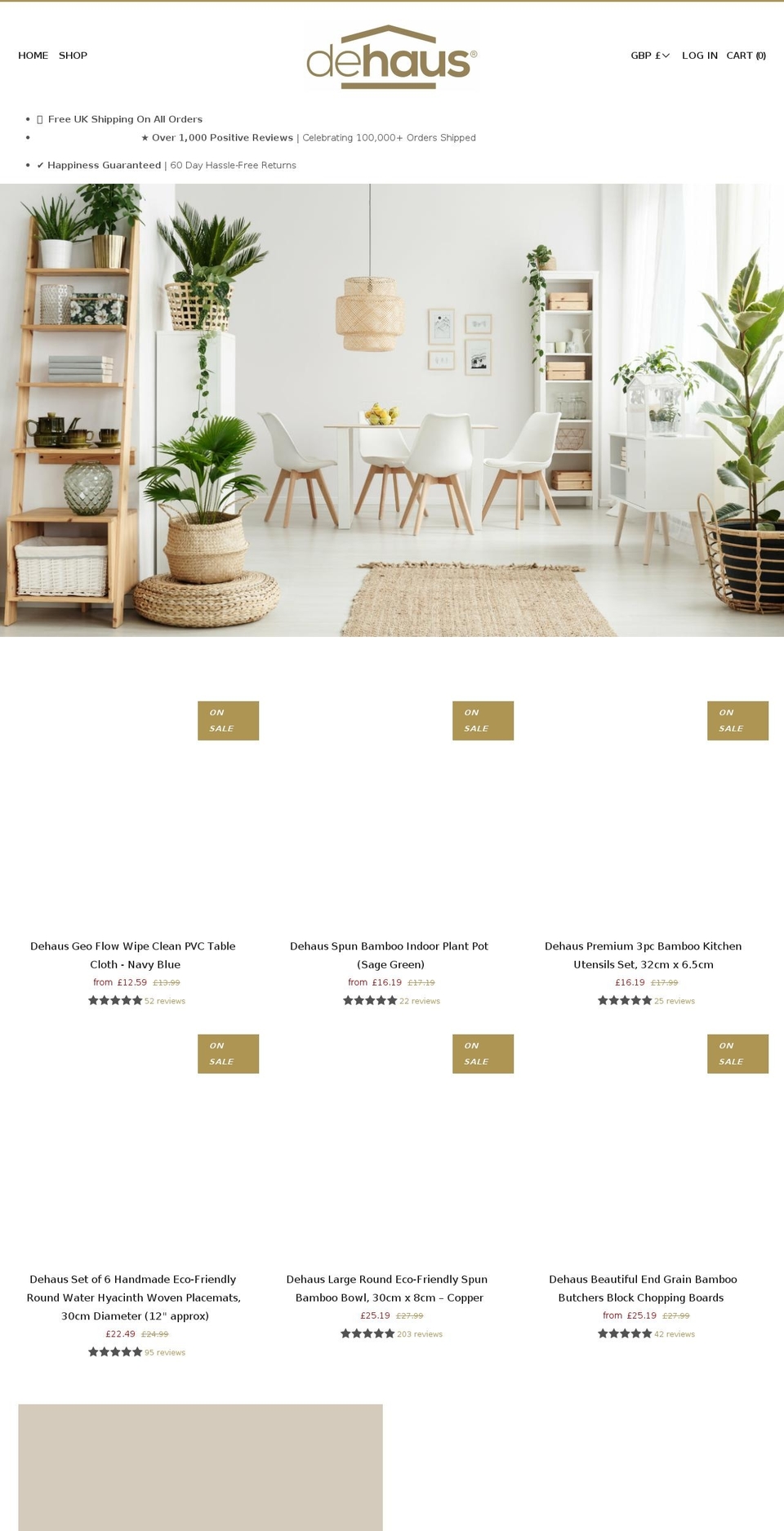 dehaus.com shopify website screenshot