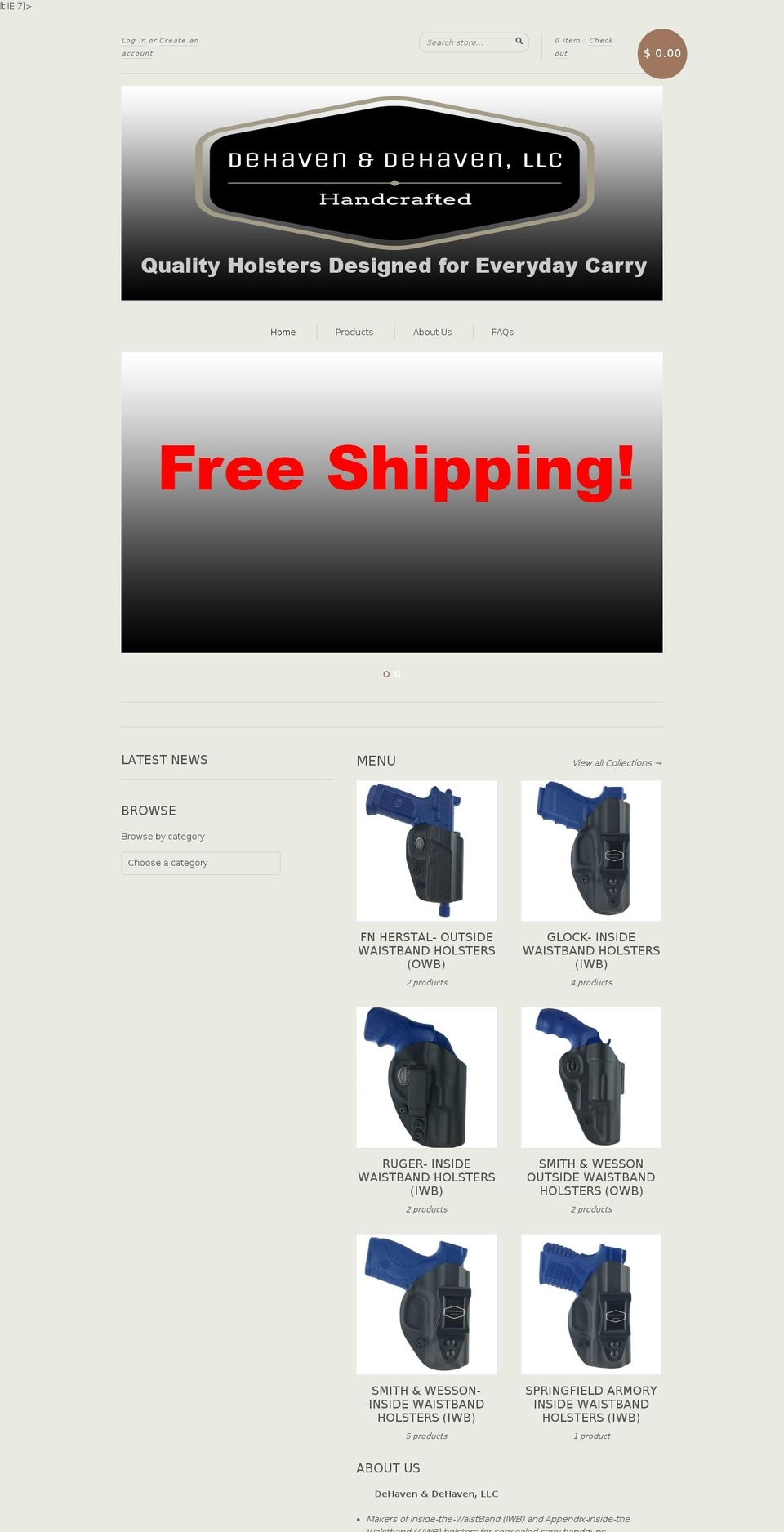 DeHaven \u0026 DeHaven, LLC Shopify theme site example dehaven-t-shirts.com