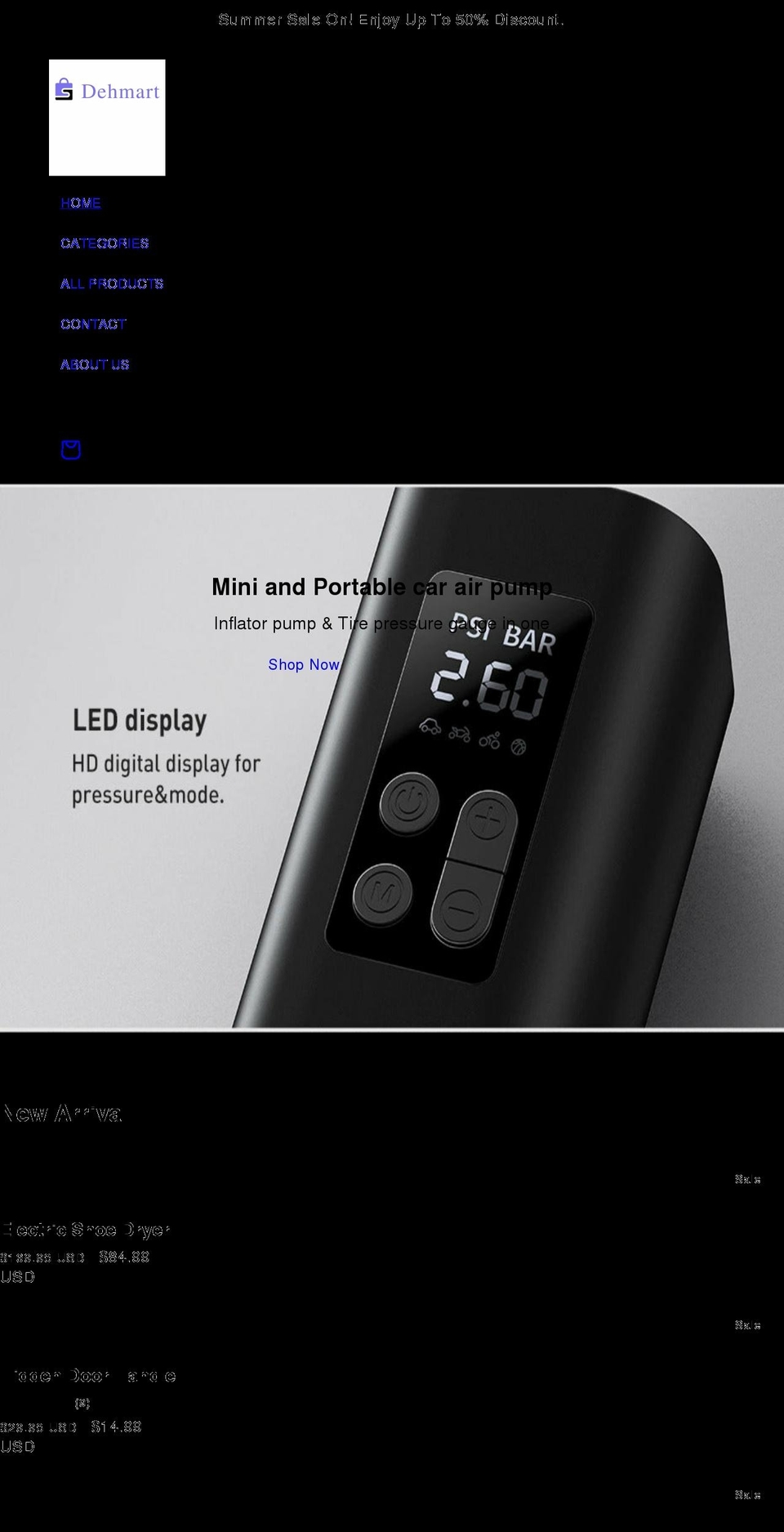 dehmart.com shopify website screenshot