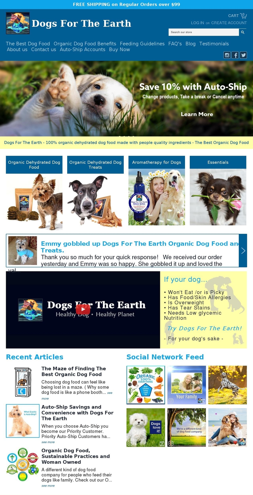 dehydrateddogfood.info shopify website screenshot