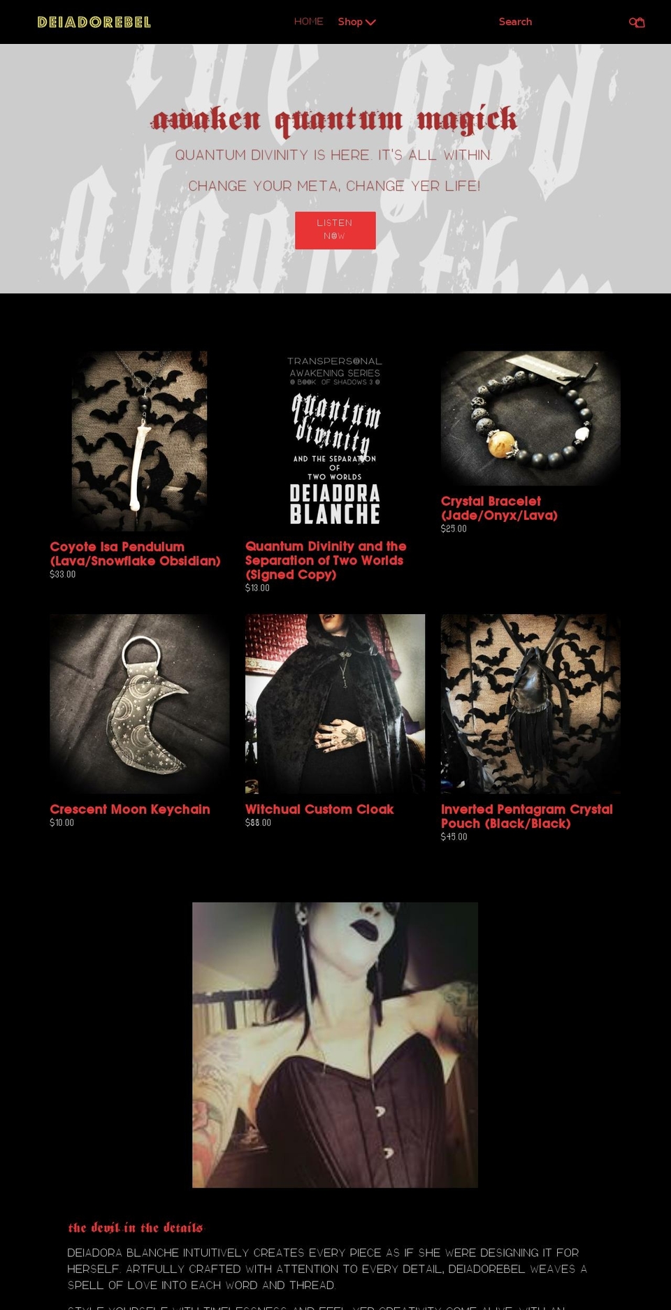 deiadorebel.com shopify website screenshot