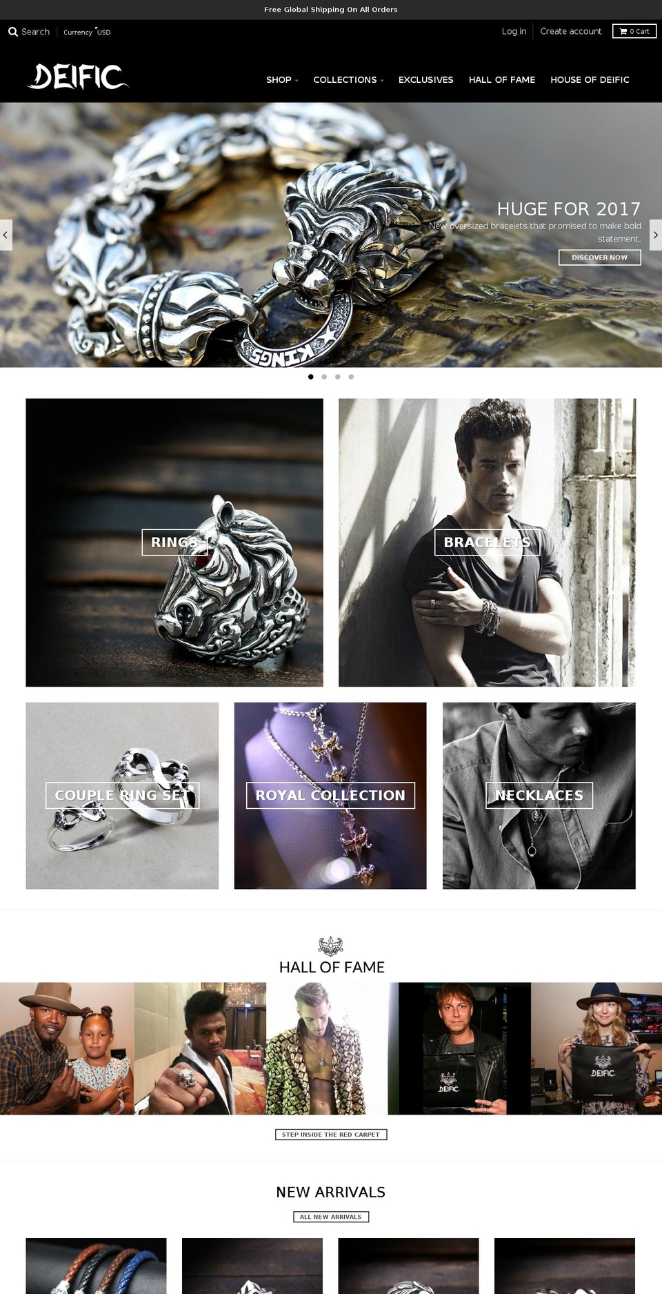 deificjewelry.com shopify website screenshot