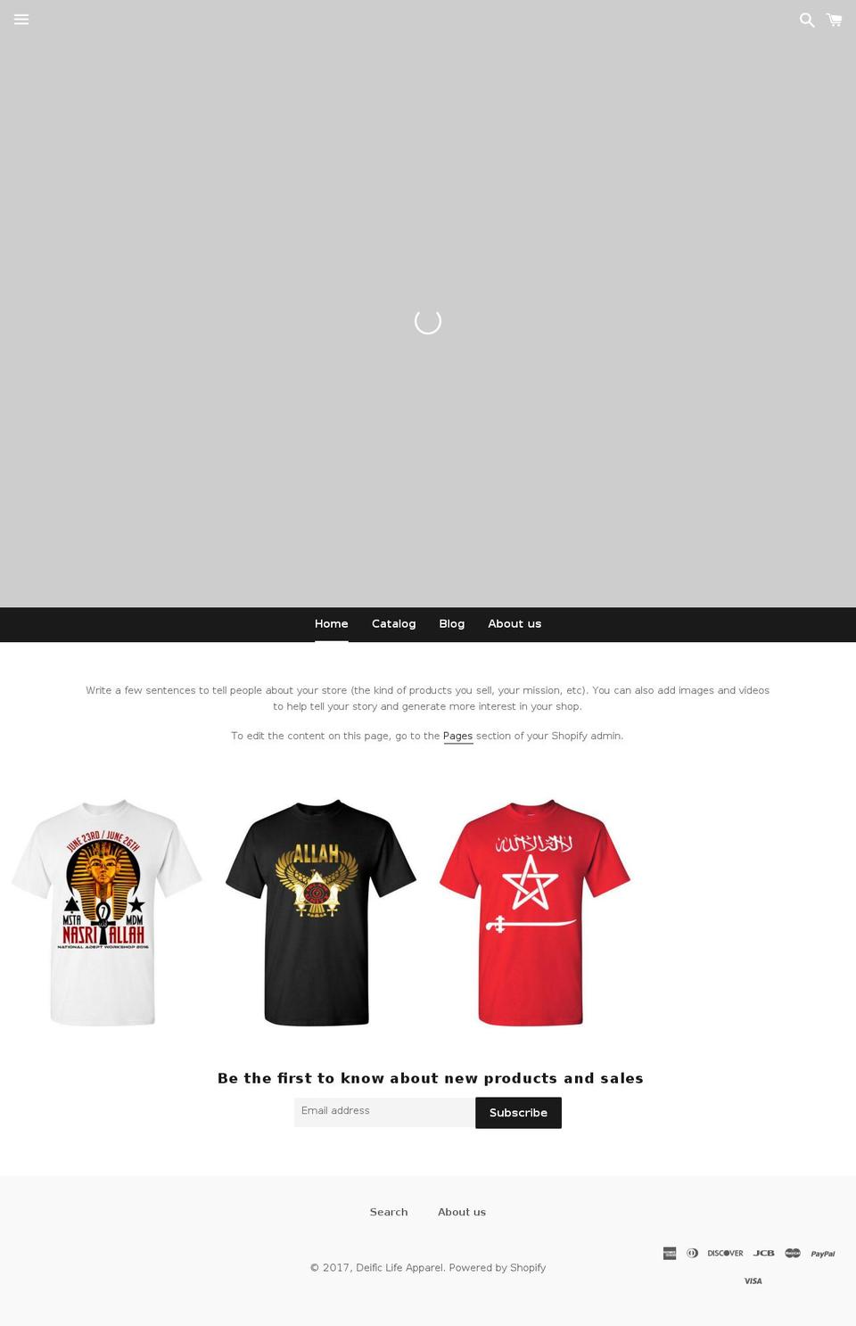 deificlifeapparel.com shopify website screenshot