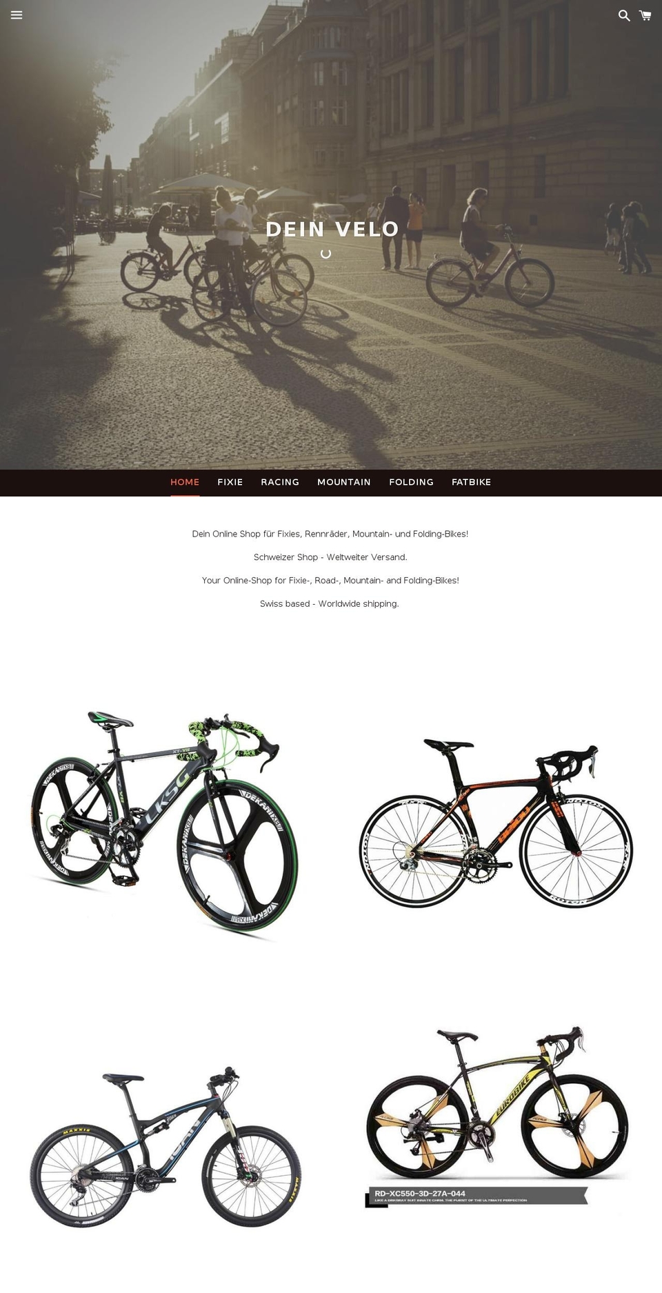 deinvelo.ch shopify website screenshot