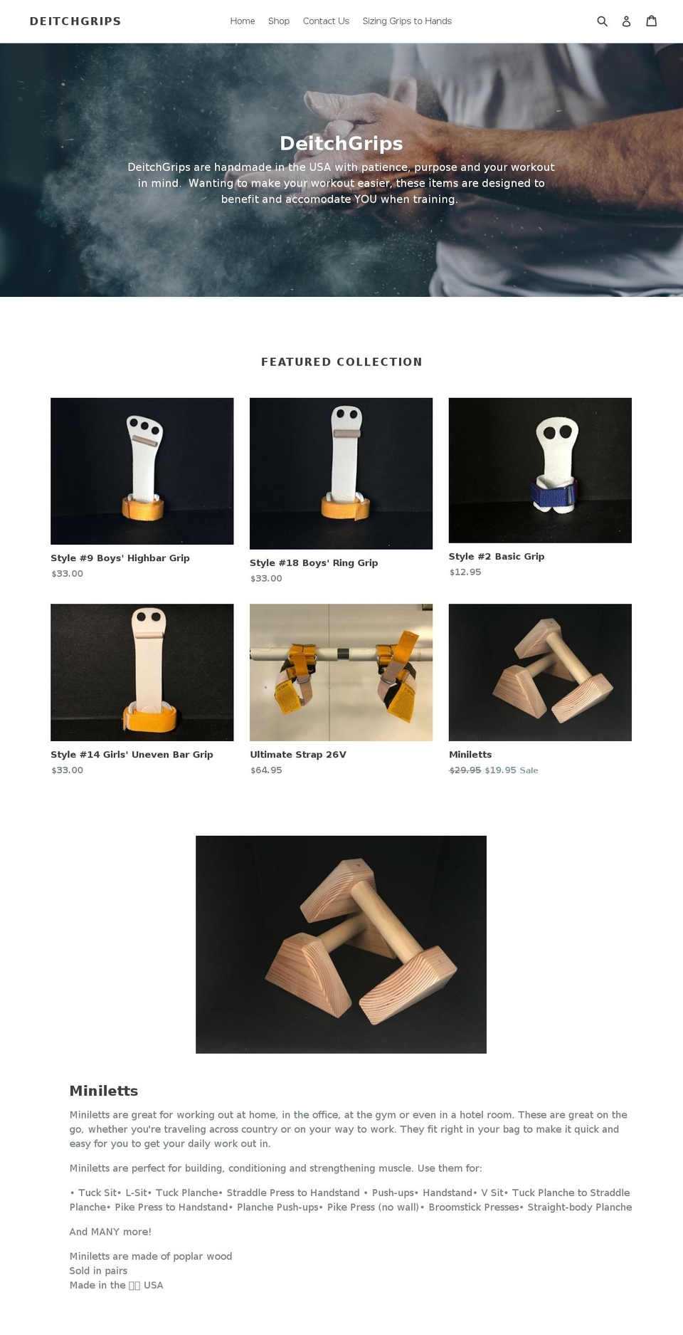 deitchgrips.com — Shopify storefront screenshot