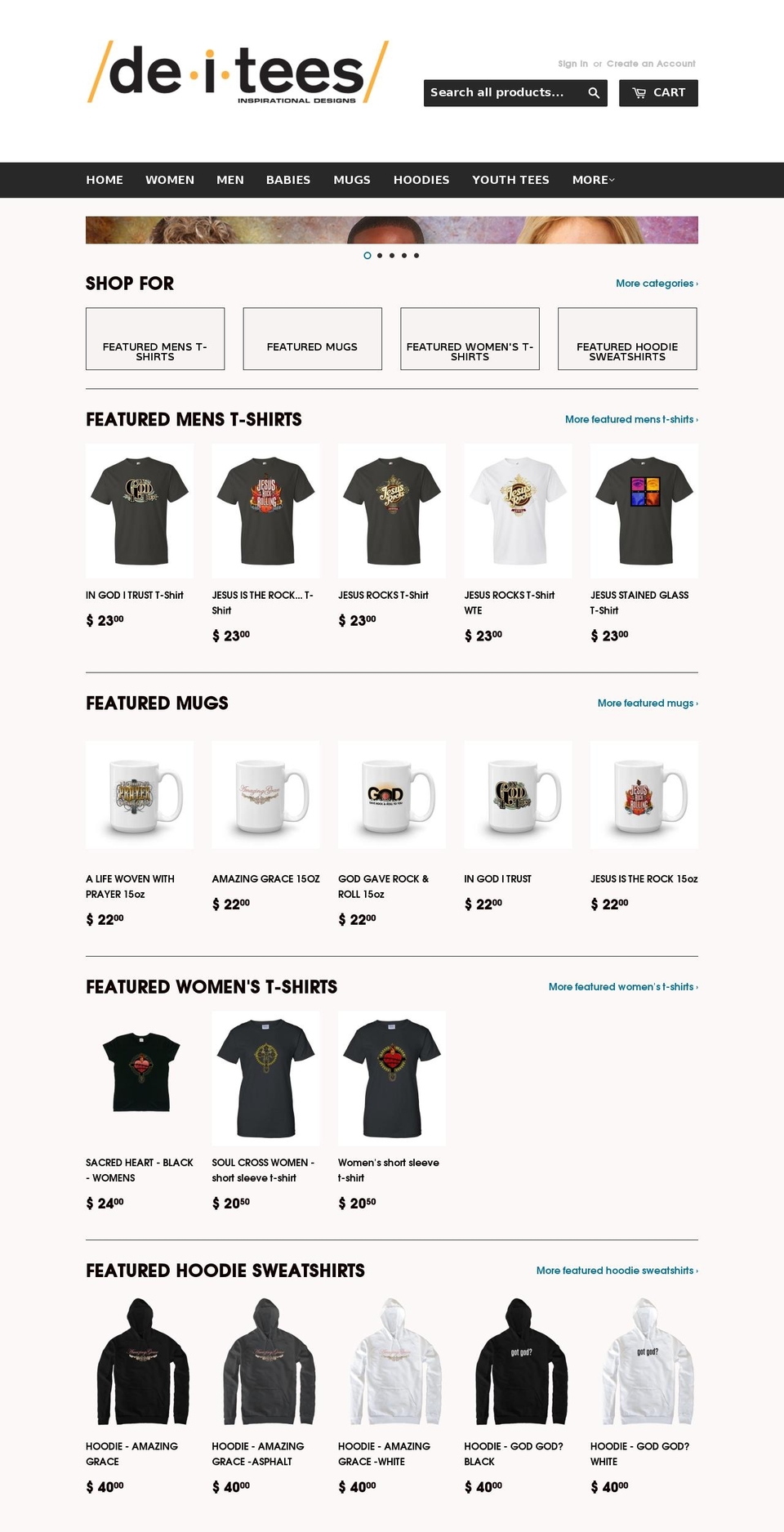 deitysdesign.com shopify website screenshot