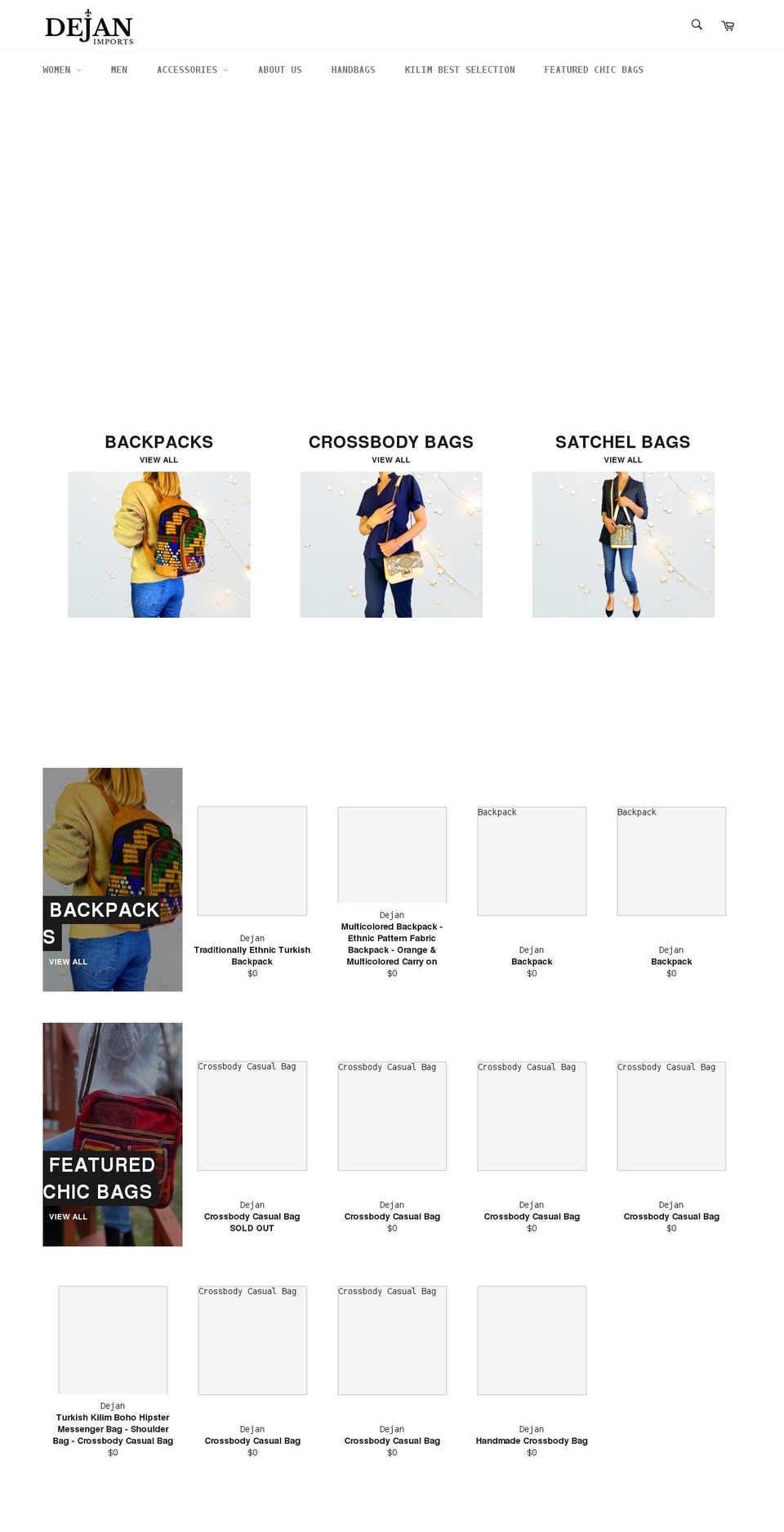 dejanimports.com shopify website screenshot