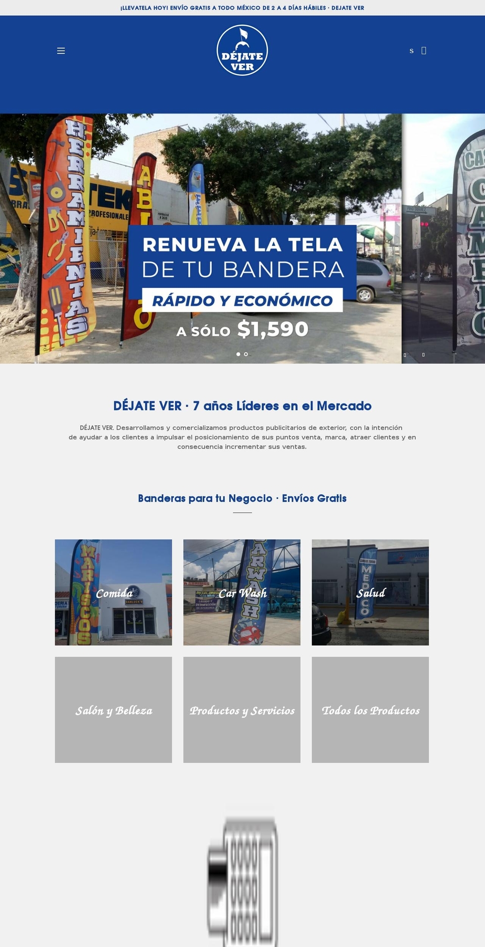 dejateverbanderas.com shopify website screenshot