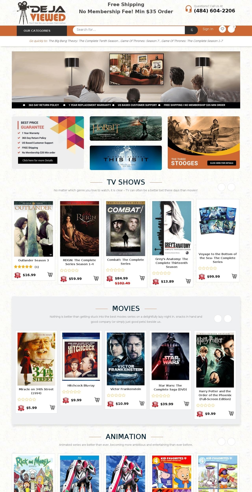 dejaviewed.net shopify website screenshot