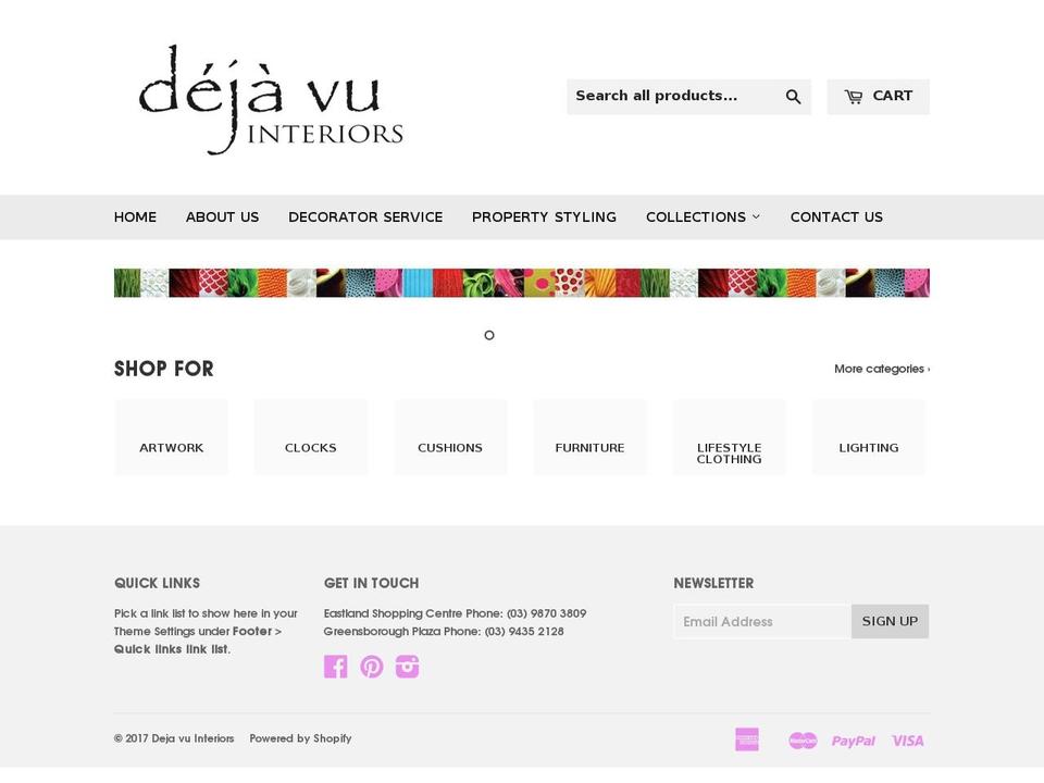 dejavuinteriors.com.au shopify website screenshot