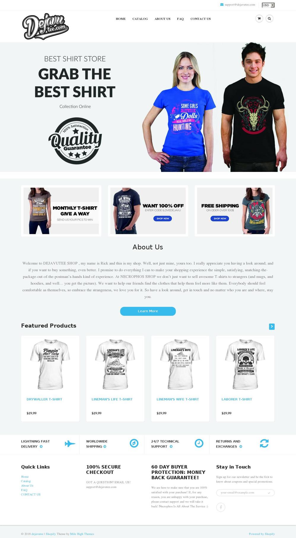 dejavutee.com — Shopify storefront screenshot