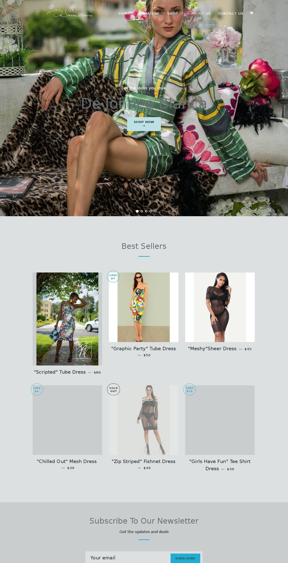 dejohneabianca.com shopify website screenshot