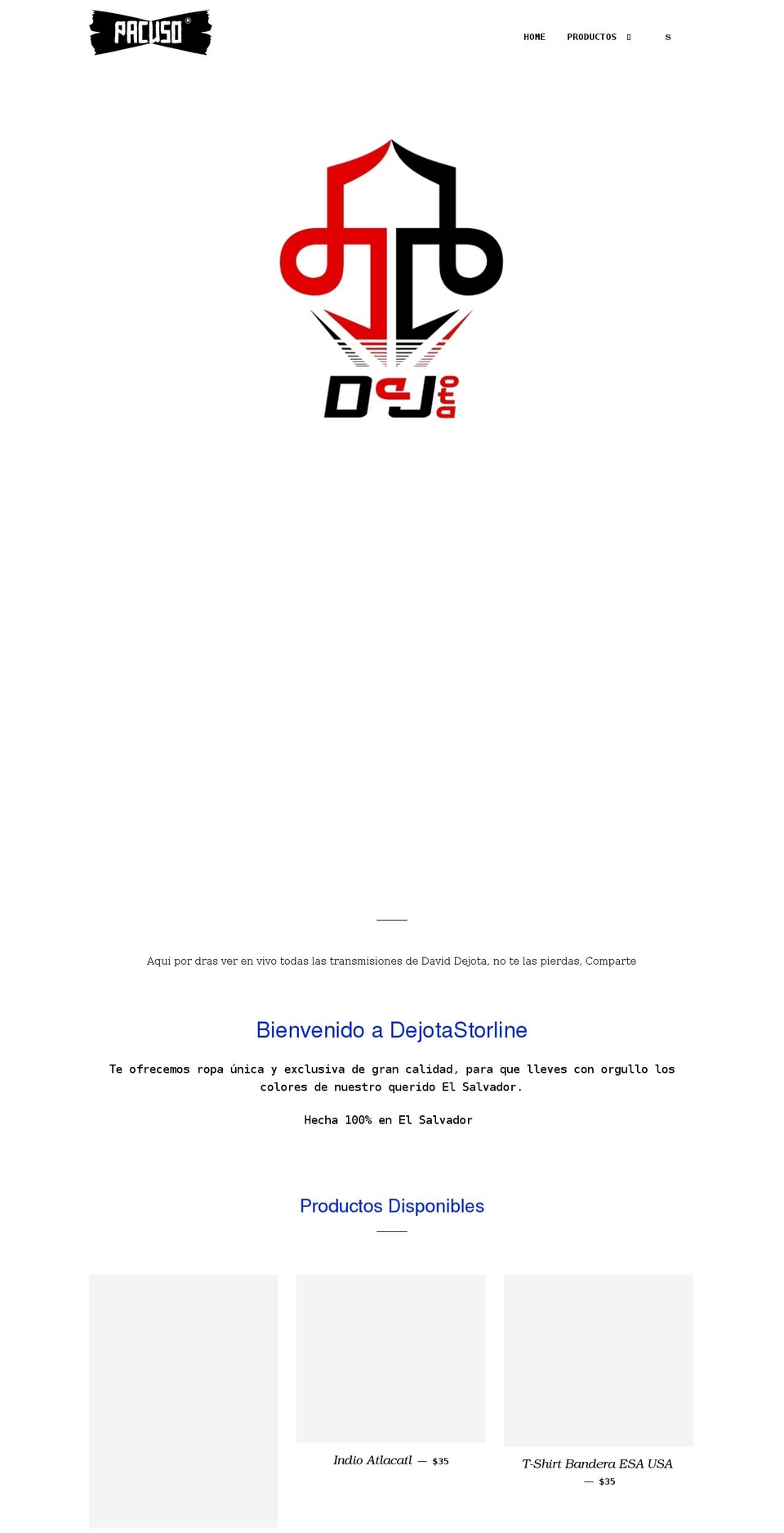 dejotastorline.com shopify website screenshot