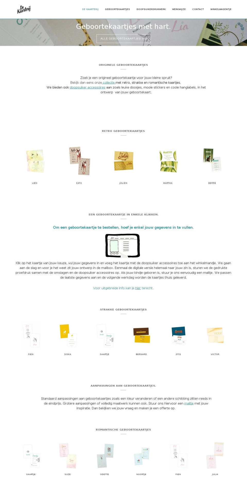 dekaarterij.be shopify website screenshot