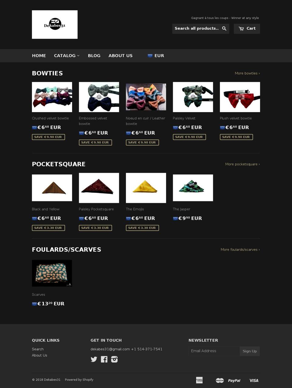 dekabes31.com — Shopify storefront screenshot