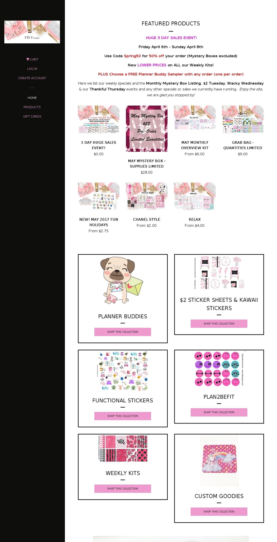 dekdesigns.com shopify website screenshot