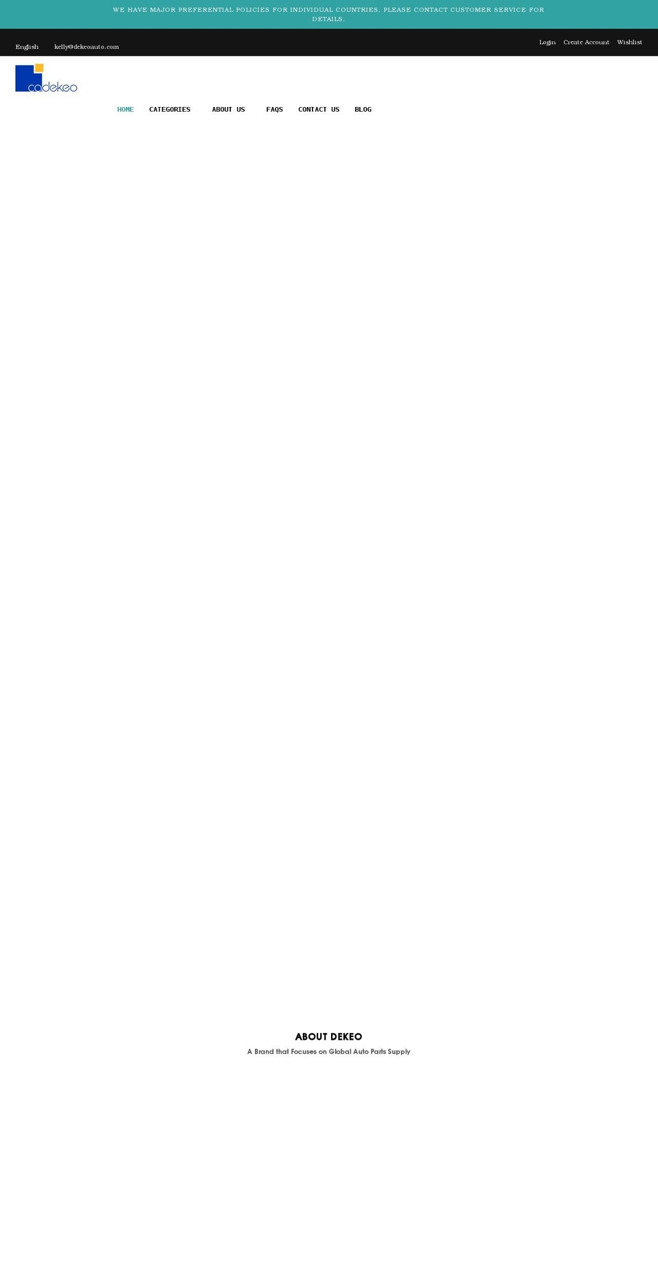dekeoautoparts.com shopify website screenshot
