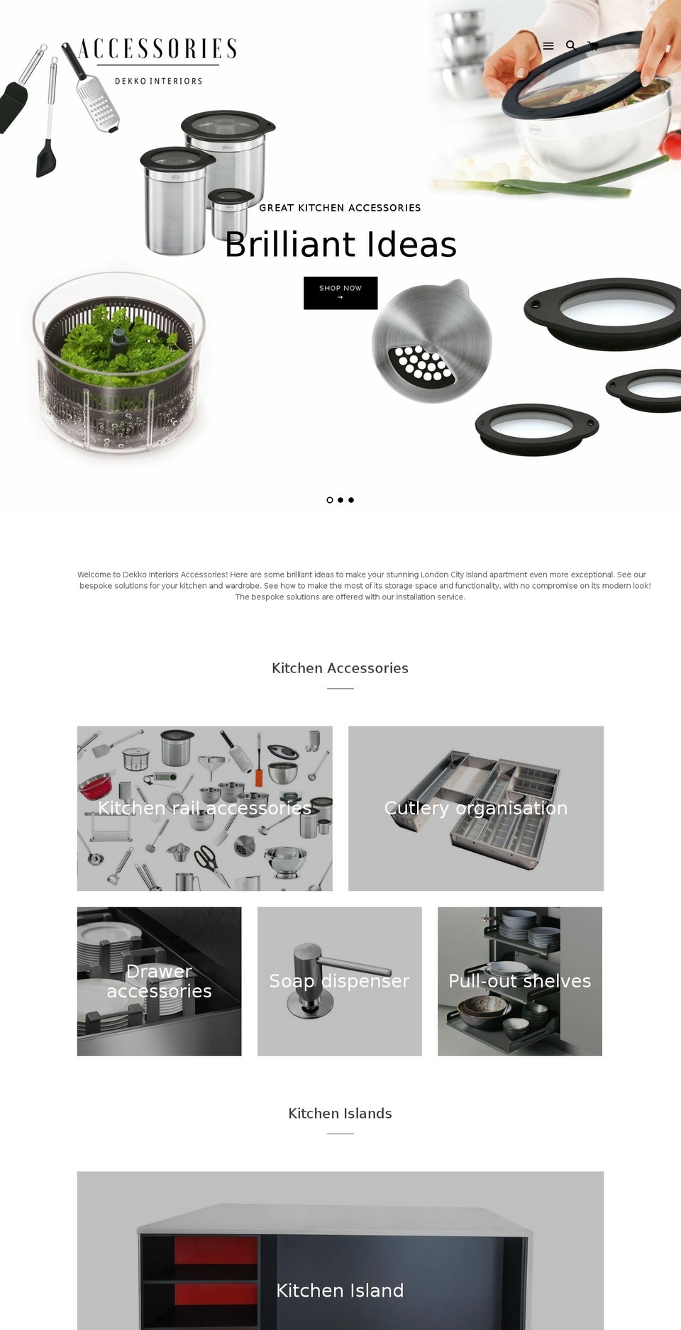 dekkointeriorsaccessories.com — Shopify storefront screenshot