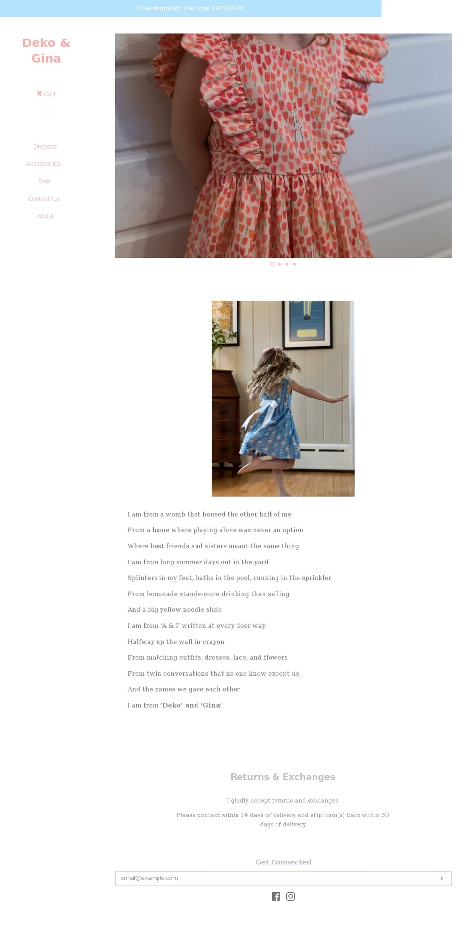 dekoandgina.com — Shopify storefront screenshot