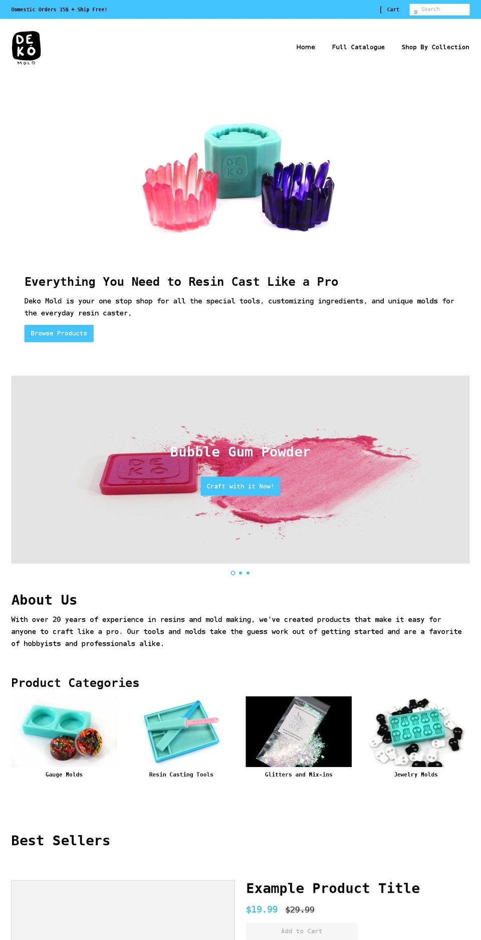 dekomold.com shopify website screenshot