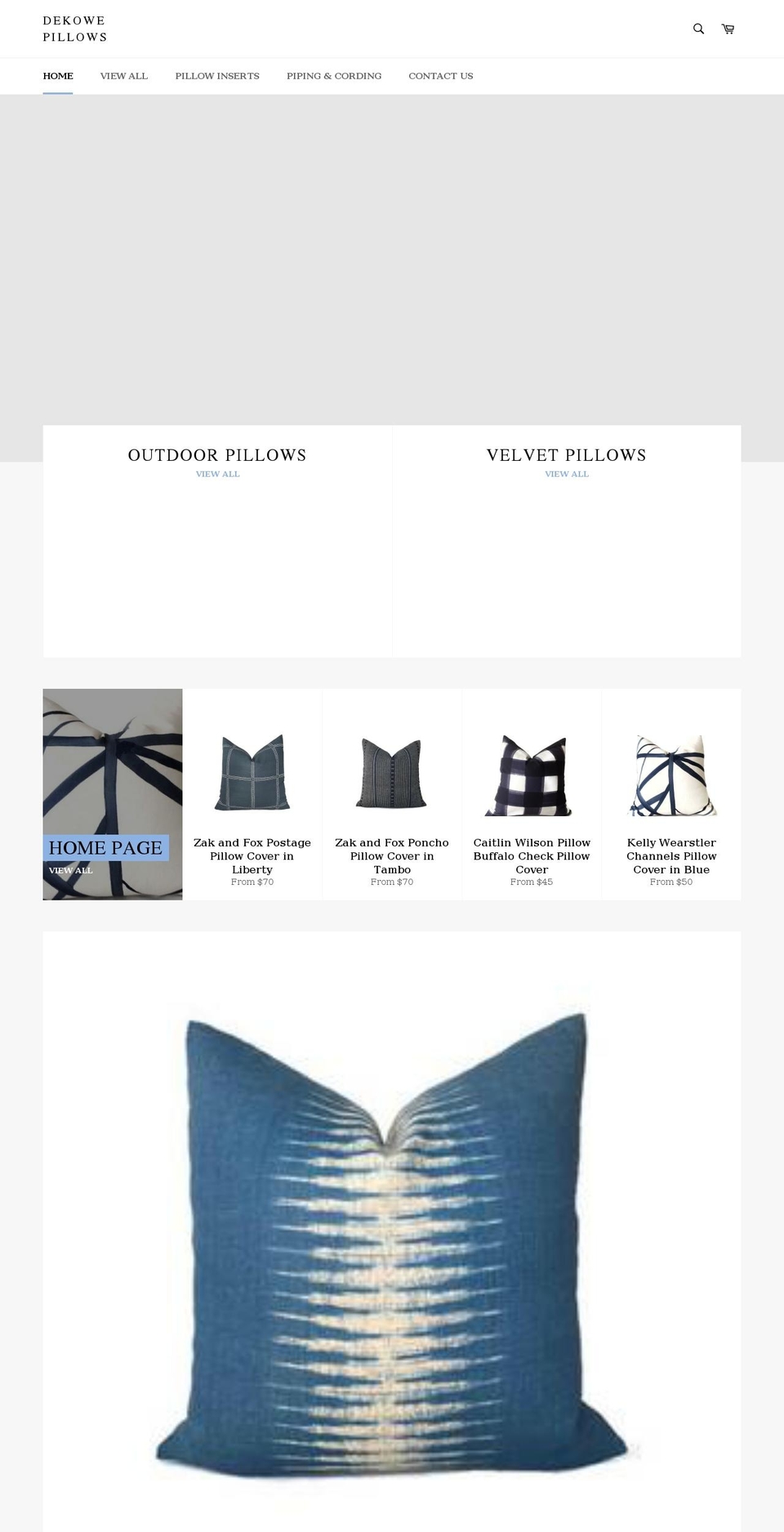 dekowepillows.com — Shopify storefront screenshot