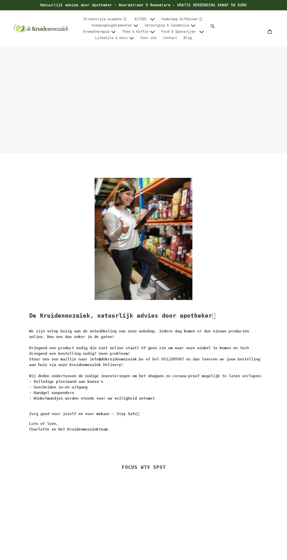 dekruidenmozaiek.be shopify website screenshot