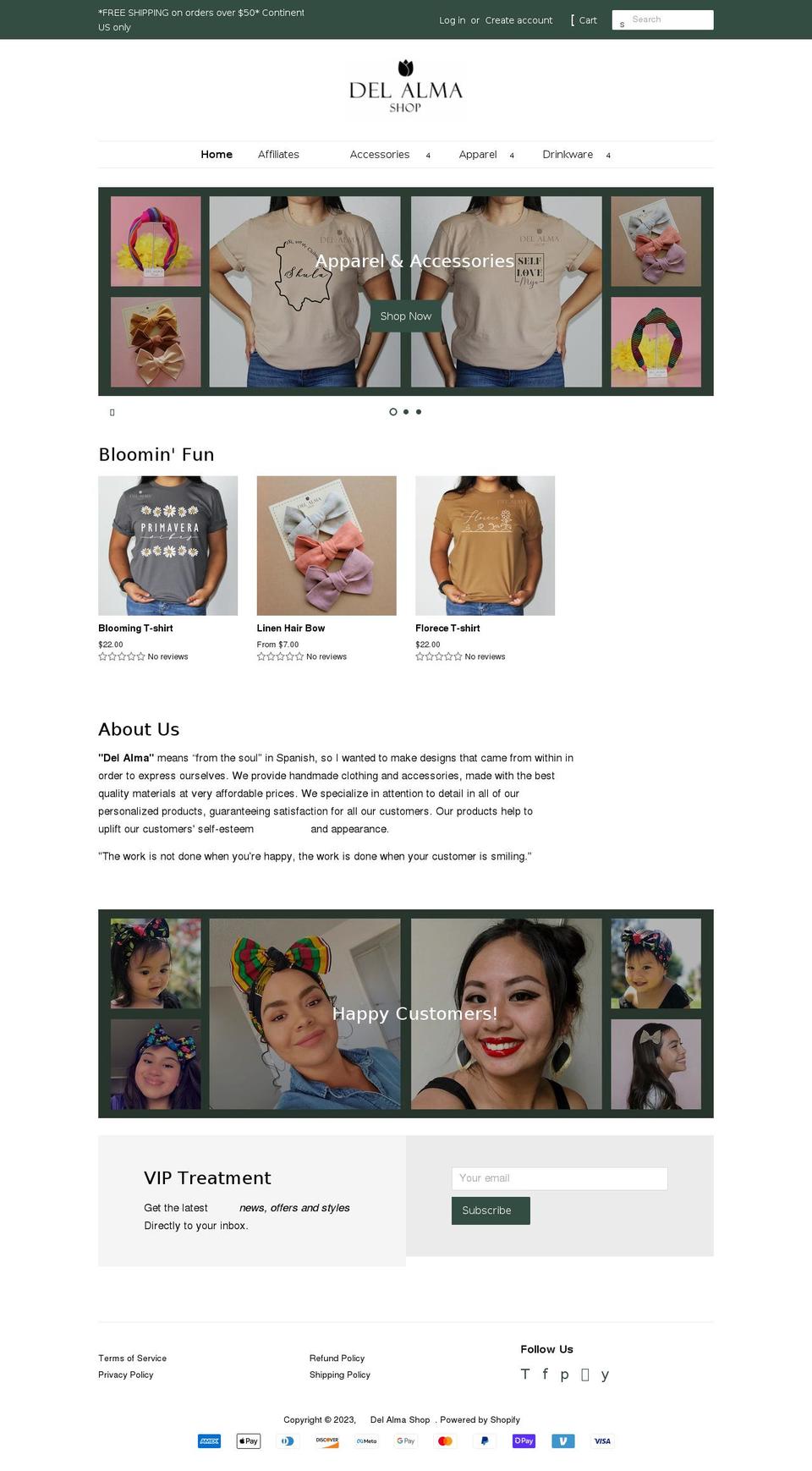 delalmashop.com shopify website screenshot