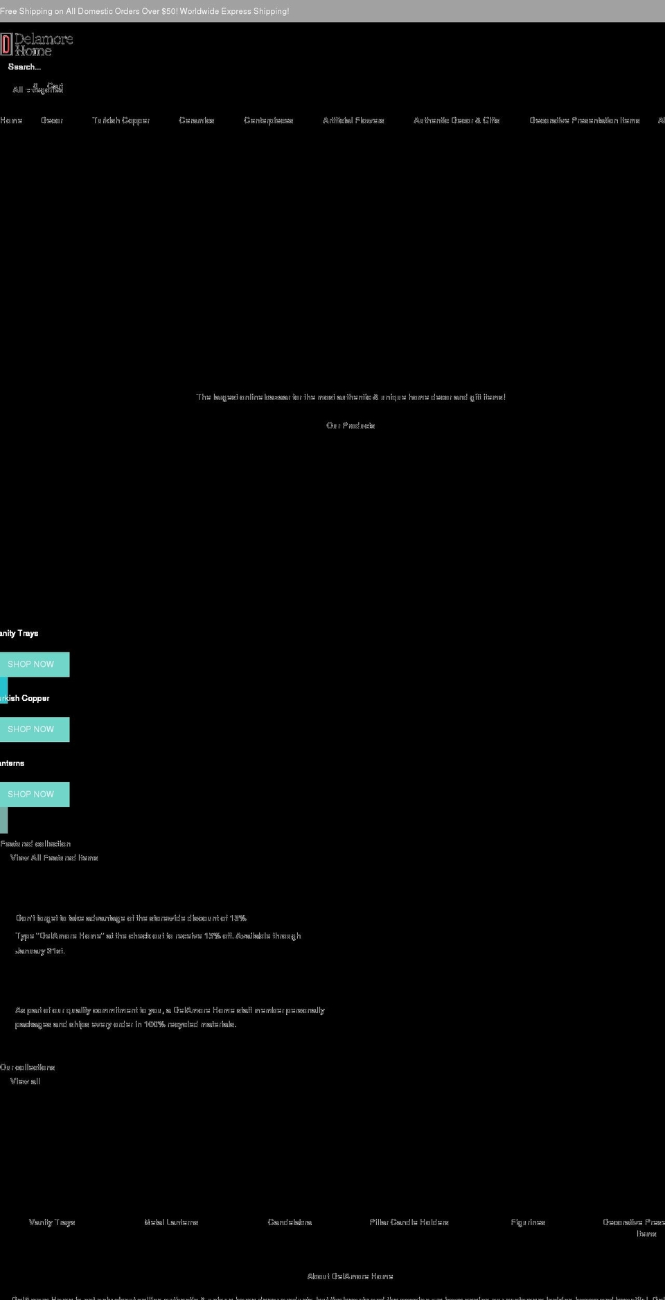 delamorehome.com shopify website screenshot