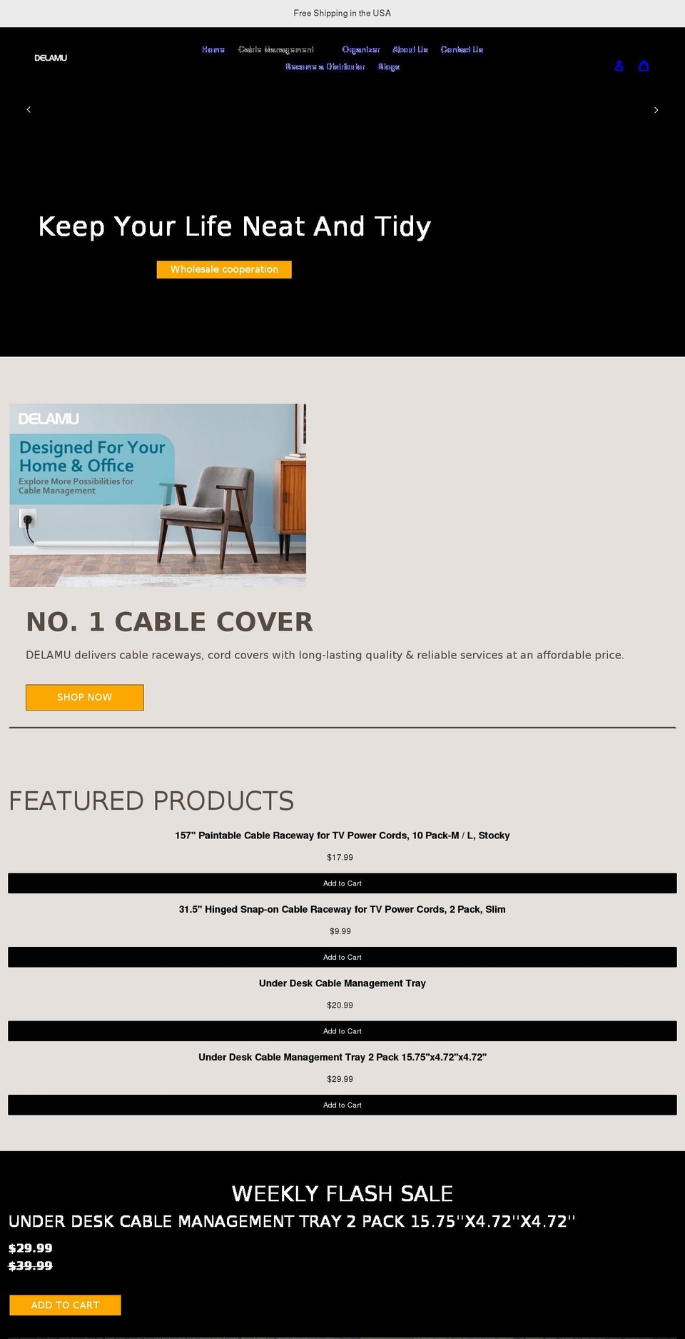 delamu.com shopify website screenshot