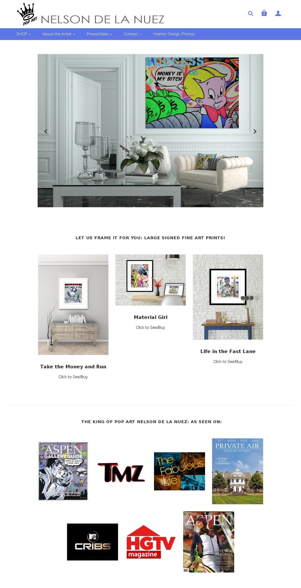 delanuezgallery.com shopify website screenshot