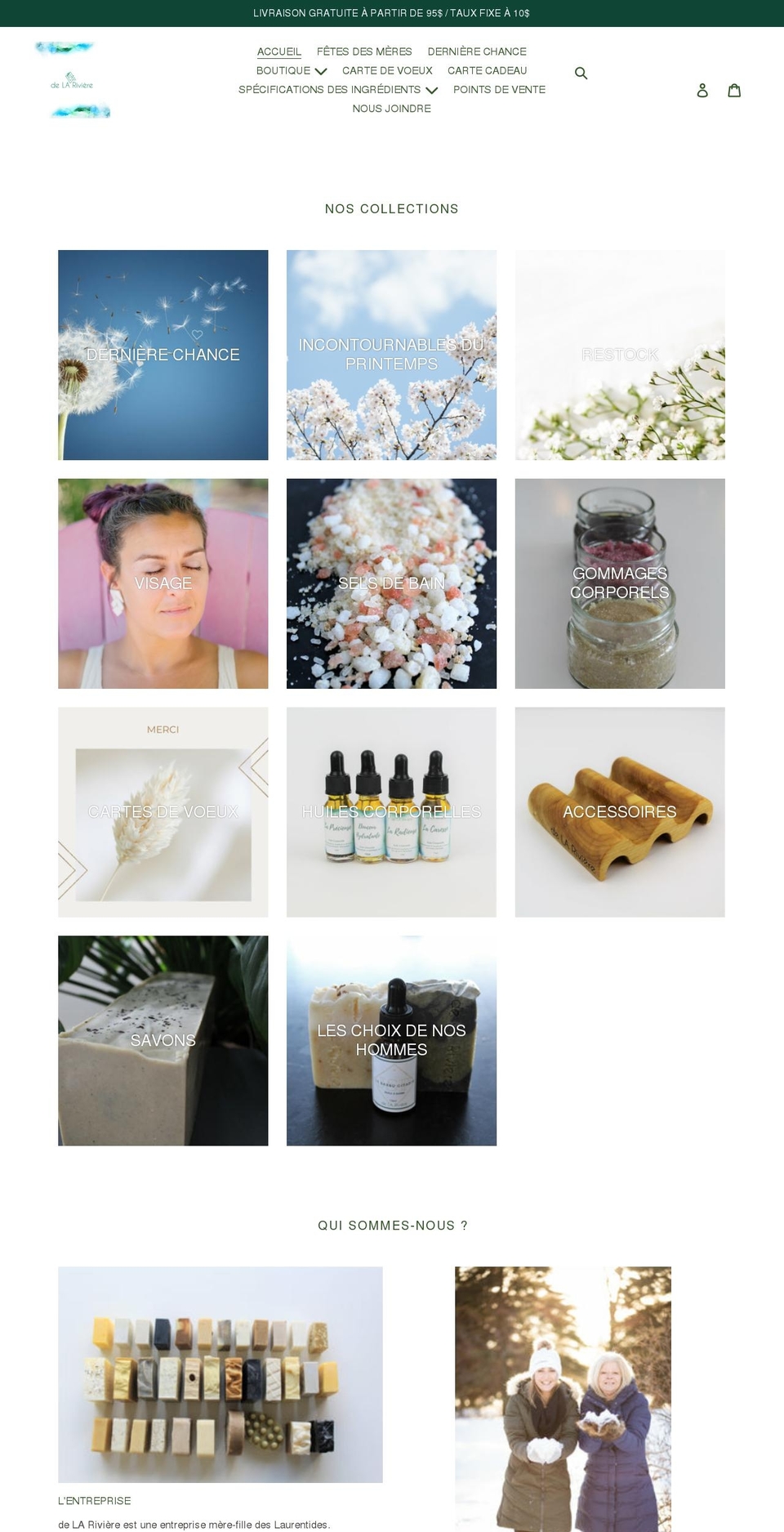 delariviere.ca shopify website screenshot