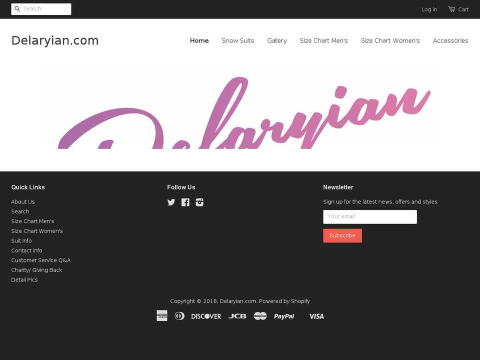 delaryian.com — Shopify storefront screenshot