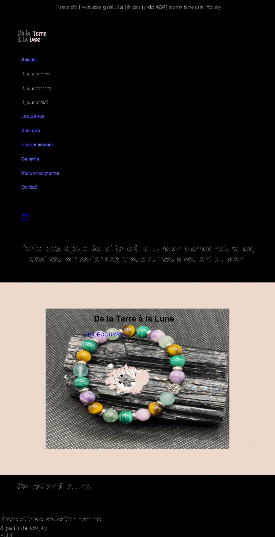 delaterrealalune.fr shopify website screenshot