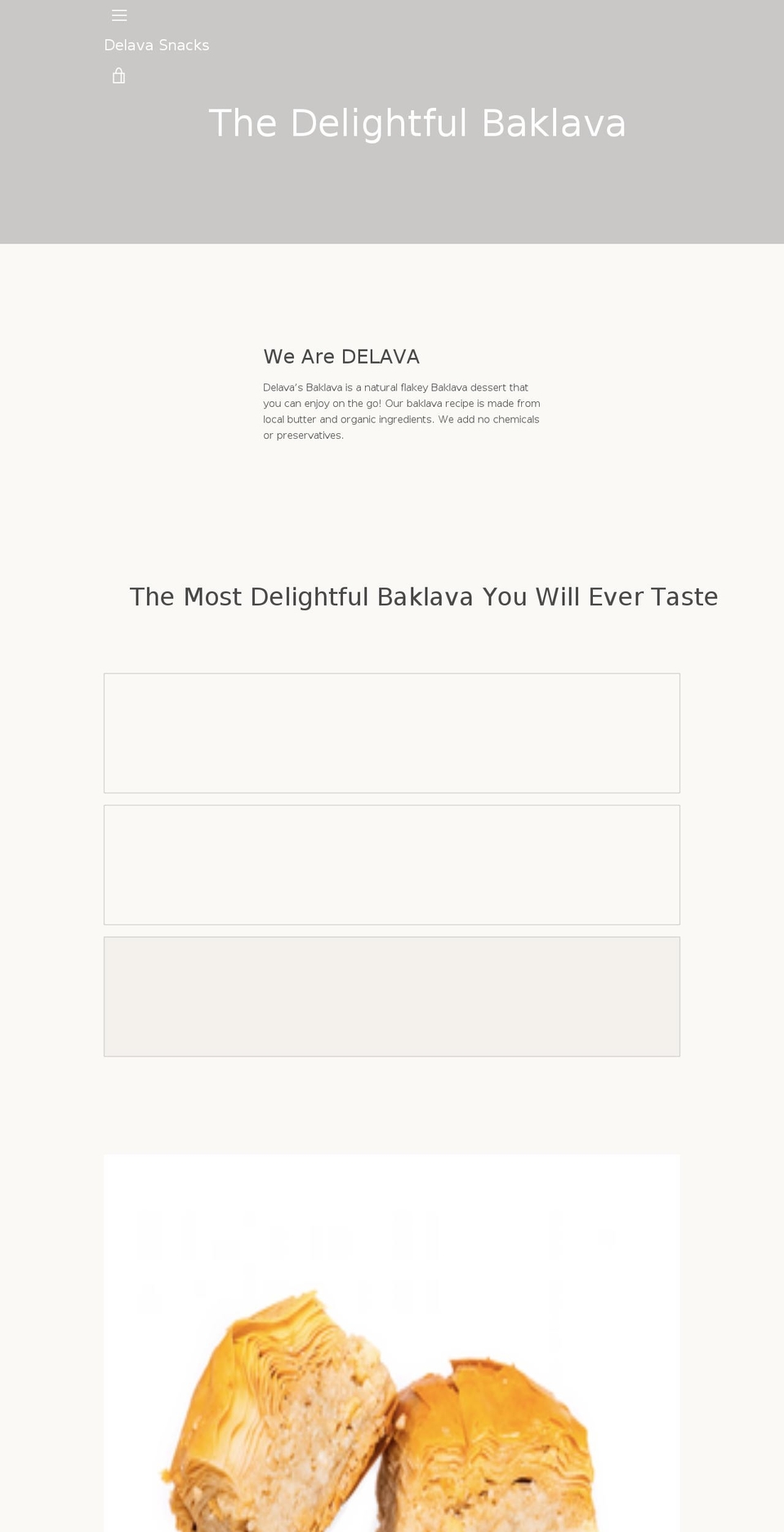 delavasnacks.com shopify website screenshot