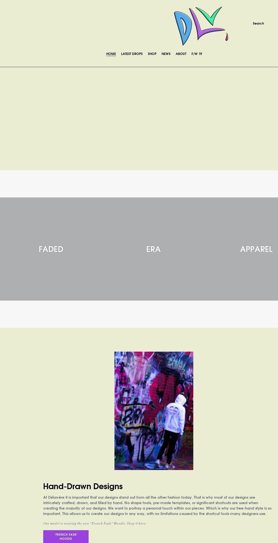 delavere.com shopify website screenshot