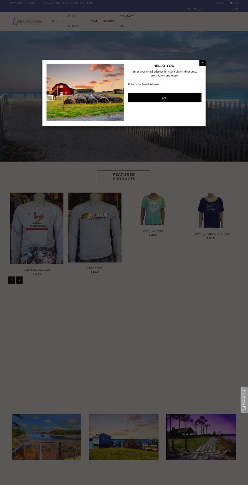 delawareapparel.com shopify website screenshot