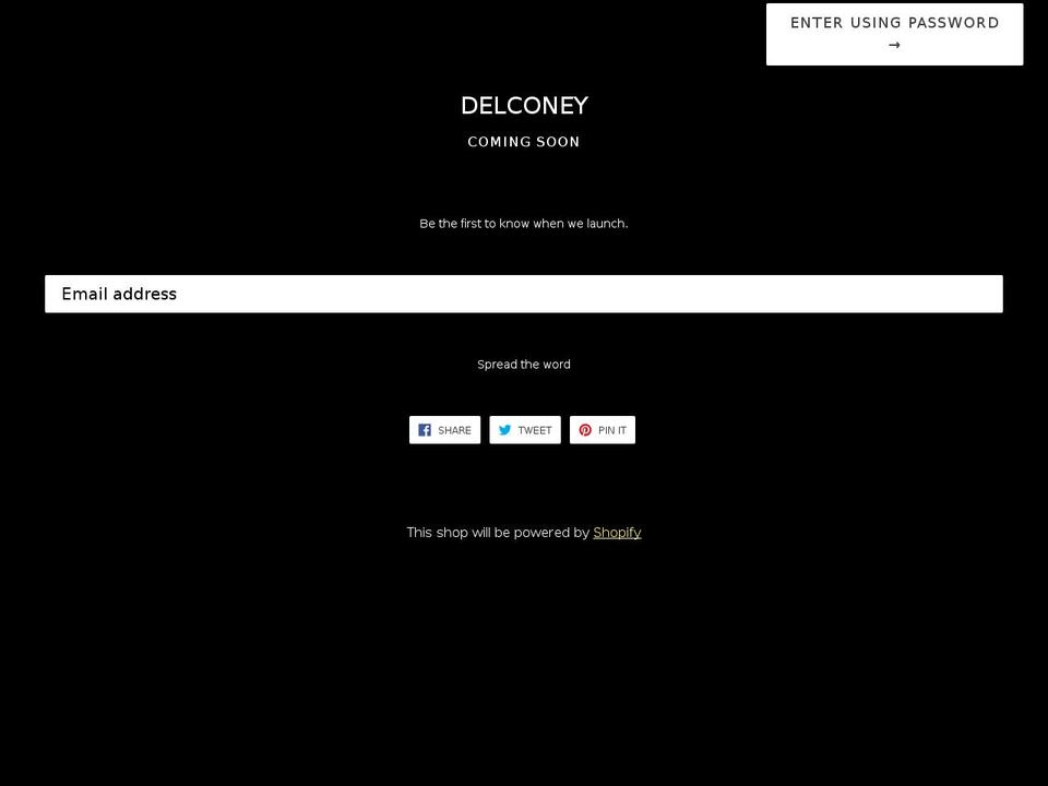 delconey.com — Shopify storefront screenshot